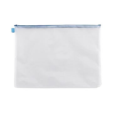 (まとめ）TANOSEE メッシュケース A3タテ340×ヨコ470mm 青 1セット(20枚)【×3セット】