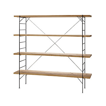 SWITCH スウィッチ Ladder Shelf ラダー シェルフ / 4段 棚 ラック キャビネット 店舗什器 書庫 書棚 収納棚 はしご棚 ディスプレイ 杉無垢材 天然木 中段可動 日本製