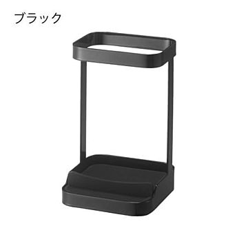 山崎実業 タワー ヘアーアイロンスタンド 耐熱トレー付き ブラック