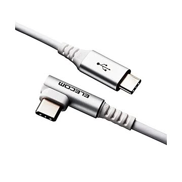 まとめ エレコム USB Type Cケーブル タイプCケーブル PD対応 抗菌・抗ウィルス USB2.0C-C L字コネクタ 認証品 30cm ホワイト MPA-CCL03NWH ×2セット