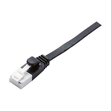まとめエレコム カテゴリー6A準拠ツメ折防止フラットLANケーブル ブラック 2m LD-GFAT/BK20 1本×5セット