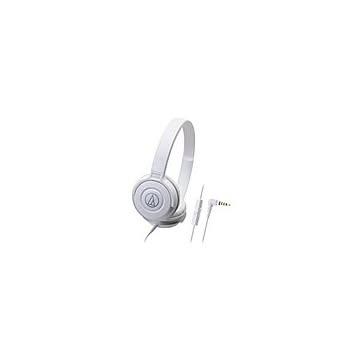 （まとめ） Audio-Technica オーディオテクニカ スマートフォン用ポータブルヘッドホン ATH-S100iS WH 【×2セット】