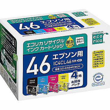 リサイクルインクカートリッジ EPSON 4色パック エコリカ IC4Cl46 管理No. 4571163369564