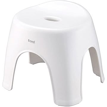 Emeal 高通気性抗菌バスチェア ホワイト 座面高約28cm 幅約34.9cm