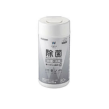 【5個セット】エレコム ウェットティッシュ/除菌/ボトル/80枚 WC-AG80NX5 管理No. 4589453002237