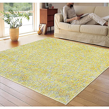 アスワン アクア スーパークールストリーム ラグマット 190×240cm トロピカルイエロー 接触冷感 -2℃