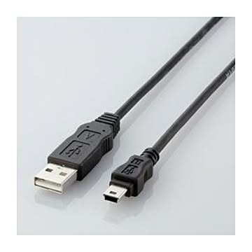 (まとめ)エレコム エコUSBケーブル(A-miniB・5m) USB-ECOM550【×5セット】