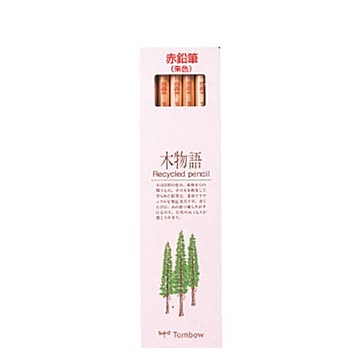 （まとめ） トンボ鉛筆 木物語 赤鉛筆 CV-REAV 朱色 12本入 【×5セット】