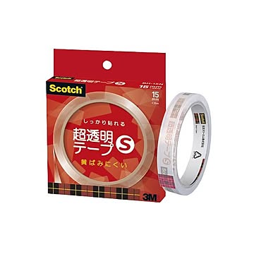 （まとめ） スリーエムジャパン スコッチ 超透明テープS （大巻） 紙箱入 15mm幅 巻芯径76mm 【×20セット】