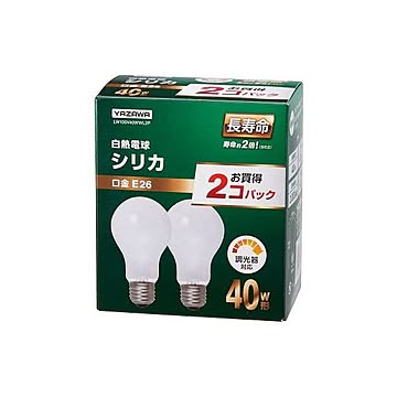 （まとめ） YAZAWA 長寿命シリカ40W形2P LW100V40WWL2P 【×10セット】