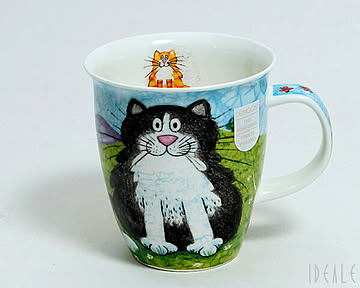 ダヌーン マグ NEVIS おすまし白黒猫 HAPPY CATS BLACK Dunoon Mug