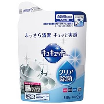 (まとめ) 花王 食器洗い乾燥機専用キュキュット クエン酸効果 つめかえ用 550g 1個 【×5セット】