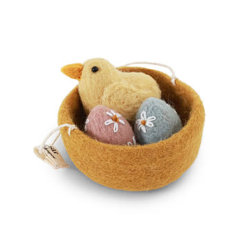 イースター フェルト オーナメントエッグ＆ひよこの巣 マッシュルームハウス Gry＆Sif