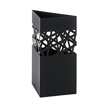 傘立て おしゃれ コーナー スリム 外置き 三角 水受け付き 玄関 スチール製 完成品 可愛い モダン 黒 白 屋外 屋内 軽量 LFS-189