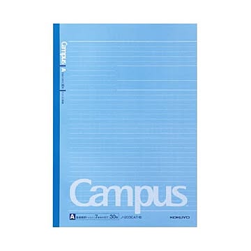（まとめ）コクヨ キャンパスノート（ドット入り罫線・カラー表紙）A4 A罫 30枚 青 ノ-203CAT-B 1セット（5冊）【×5セット】