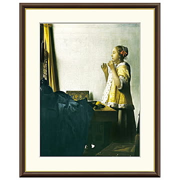 額絵 真珠のネックレスを持つ少女 ヨハネス・フェルメール 61x49.5cm 三幸