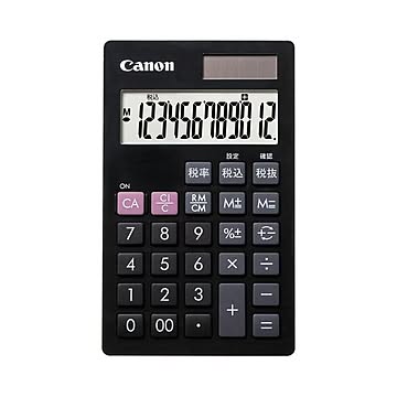 (まとめ) キヤノン 電卓 LS-12T 12桁手帳サイズ ブラック 7427B001 1台 【×10セット】