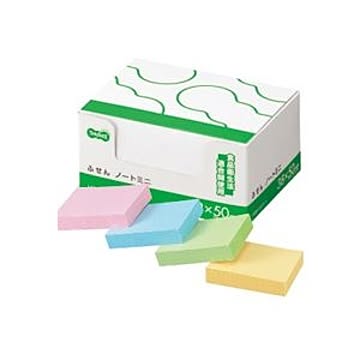(まとめ) TANOSEE ふせん ノートミニ 38×50mm 4色 1パック（20冊） 【×10セット】