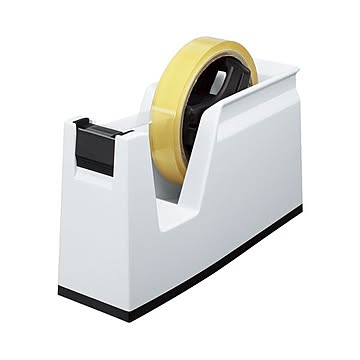 (まとめ) コクヨ テープカッター カルカット 大巻・小巻両用 白 T-SM100W 1台  【×10セット】