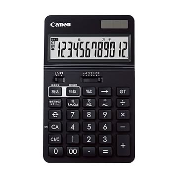 （まとめ）キヤノン ビジネス電卓KS-1220TU-BK フリーアングルチルト&大画面液晶 12桁 卓上タイプ ブラック 0932C0011台【×2セット】