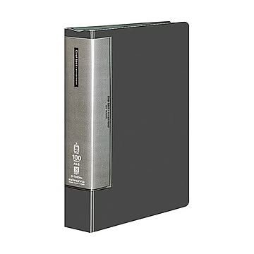 コクヨ クリヤーブックウェーブカットポケット・固定式A4タテ 100ポケット 背幅64mm ダークグレー ラ-T590DM 1セット4冊