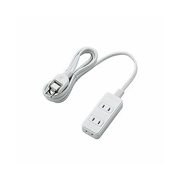 (まとめ)エレコム ほこりシャッター付き電源タップ T-ST02-22320WH×5セット