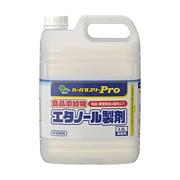 （まとめ）ミツエイ ハーバルスリーPro食品添加物 エタノール製剤 業務用 4.8L 1本【×2セット】