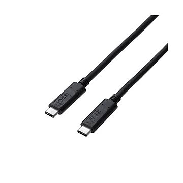 (まとめ)エレコム USB3.1ケーブル(認証品、C-C) USB3-CCP05NBK×2セット