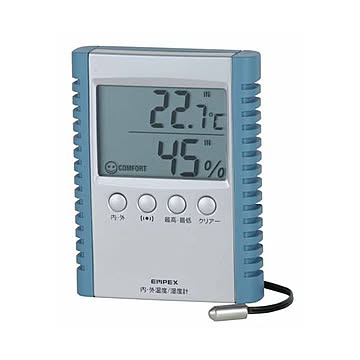 (まとめ)EMPEX デジコンフォII デジタル湿度計 内外温度計 TD-8172×2セット