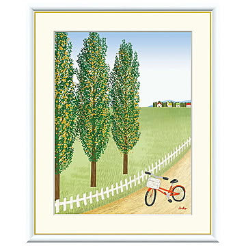 額絵 ポプラ並木 鈴木みこと 61x49.5cm 三幸