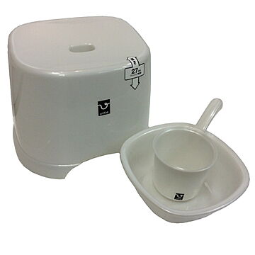 シンカテック 風呂椅子 湯桶 手桶 3点セット ホワイト