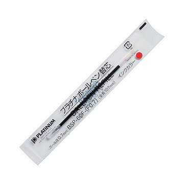 (まとめ) プラチナ ボールペン替芯 ステンレスチップ 0.7mm 赤 BSP-60F-(F0.7)#2 1セット(10本) 【×30セット】