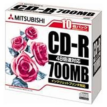 （まとめ）三菱化学メディア CD-R ＜700MB＞ SR80PP10 10枚×10セット