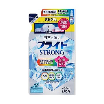 （まとめ）ライオン ブライト STRONGつめかえ用 480ml 1個【×20セット】