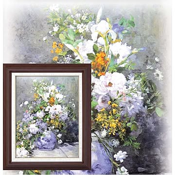 【世界の名画】名画額縁 複製画 絵画額 ■ルノワール名画額F6号「花瓶の花」