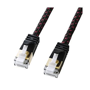 (まとめ)サンワサプライ つめ折れ防止カテゴリ7細径メッシュLANケーブル KB-T7ME-02BKR×3セット