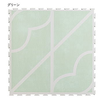 萩原 大判ジョイントマット 60cm グリーン 36枚セット 洗える 床暖房対応