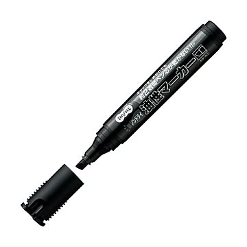 （まとめ） TANOSEE ノンドライ油性マーカー太字・角芯 黒 1本 【×50セット】