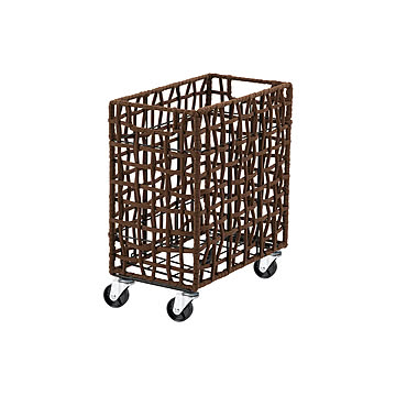 【BRID】FOLDING ROUGH KNIT LAUNDRY BASKET with CASTER 28L/SLIM　折り畳み式ラフニットランドリーバスケット キャスター付28L