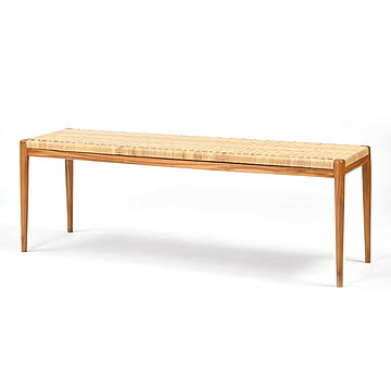サンフラワーラタン S210WX ベンチ 幅125cm 座面高43cm チーク 完成品 快適 涼しい メッシュ アジアンテイスト 送料込み