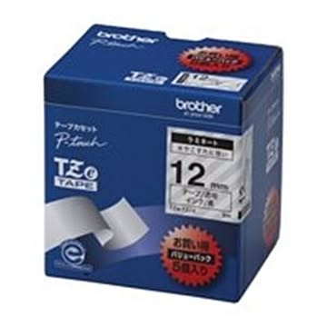 brother ブラザー工業 文字テープ/ラベルプリンター用テープ 幅：12mm 5個入り TZe-131V 透明に黒文字