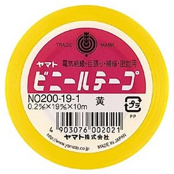 （まとめ） ヤマト ビニールテープ 幅19mm×長10m NO200-19-1 黄 1巻入 【×30セット】