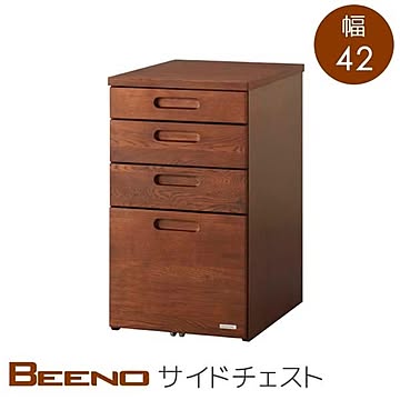 KOIZUMI ビーノ BDB-167 WT サイドチェスト 幅42 奥行60 高さ73 ブラウン色 ナラ材 木製 デスクチェスト 学習机 リビング 書斎 ベーシック シンプル 送料込み