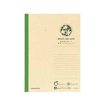 （まとめ）コクヨ 間伐材ノート（mori-no-oto）セミB5 A罫 40枚 ノ-EK4A 1セット（10冊）【×2セット】