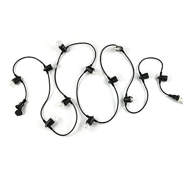 スワン電器 LEDストリングライト 12球×5M ブラック クリア