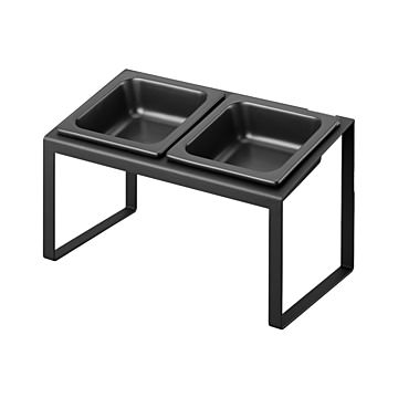 tower タワー (山崎実業)ペットフードボウルスタンドセット 斜めハイタイプ フードボウル エサ入れ ペット用食器 エサ台 犬 猫 ペットフィーダー スチール 陶器