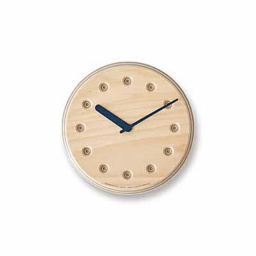 Lemnos レムノス DESIGN OBJECTS Paper-Wood CLOCK dot ペーパーウッドクロック ドット DRL19-07 掛け時計 デザイン時計