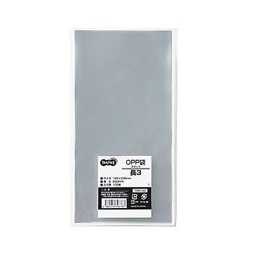 (まとめ) TANOSEE OPP袋 フラット 長3 120×235mm 1セット（1000枚：100枚×10パック）  【×5セット】