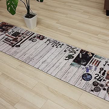 九装 キッチンマット 約45×180cm 汚れに強い 台所用 塩化ビニル花柄 フルーツ柄