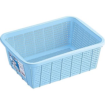 【セット】 キッチンバスケット/キッチン用品 ブルー 材質：PP メッシュ形状 『HOME＆HOME』【代引不可】
